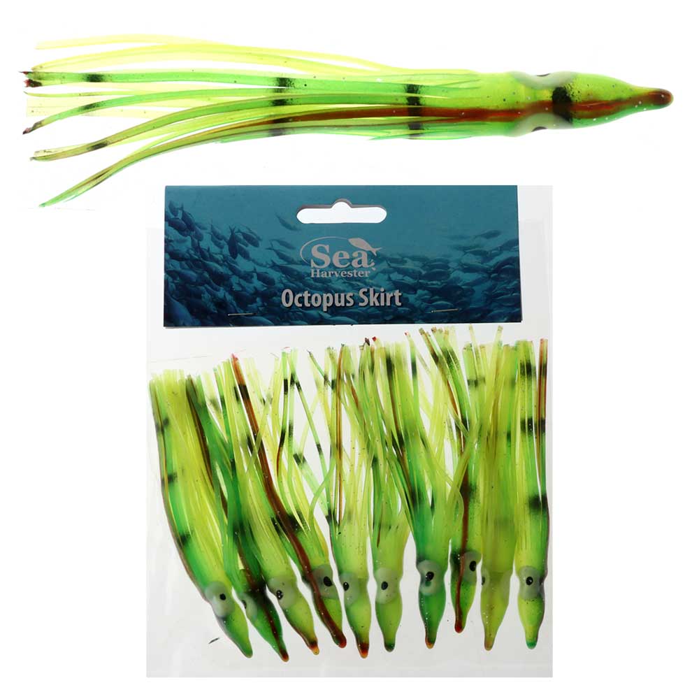 Sea Harvester Octopus Skirts 10cm Green Qty 10