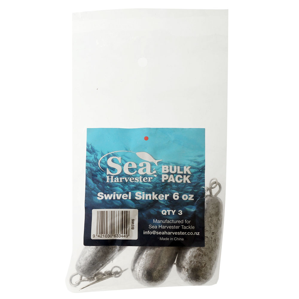 Sea Harvester Swivel Sinkers Bulk Pack 6oz Qty 3