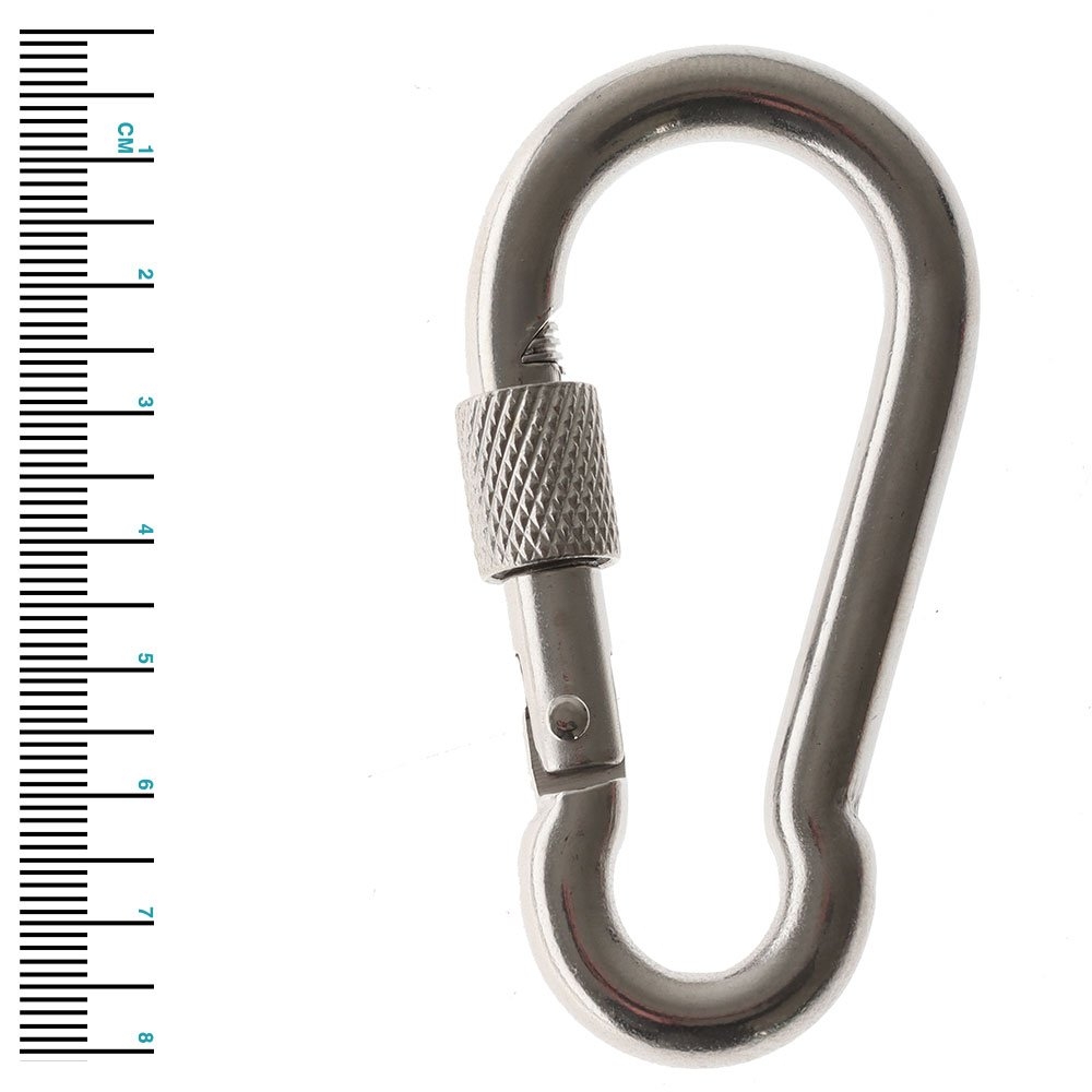 316 Stainless Steel Carabiner Hook 8mm with Thread Lock
