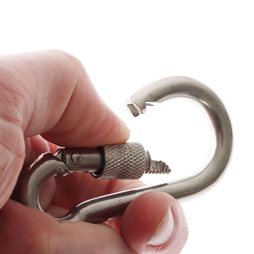 316 Stainless Steel Carabiner Hook 7mm with Thread Lock