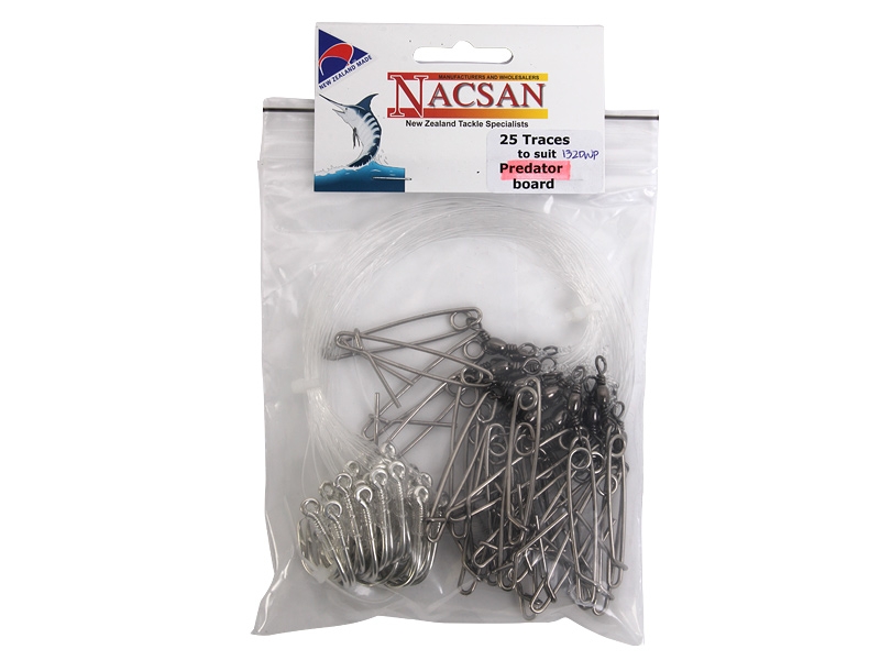 Nacsan Pre-Made Longline Trace Pack Qty 25 Suits Predator Trace Board
