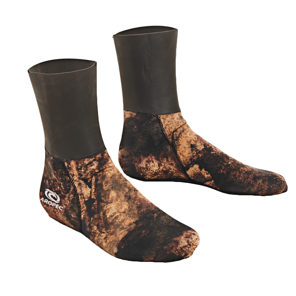 Aropec Mens Neoprene Spearfishing Dive Socks Copper Brown 3mm L