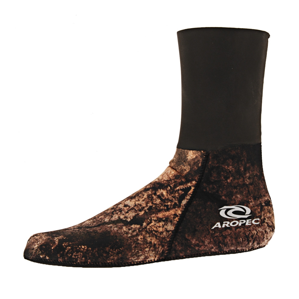 Aropec Mens Neoprene Spearfishing Dive Socks Copper Brown 3mm L