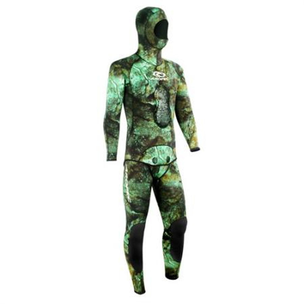 Aropec Mens Open Cell Spearfishing Wetsuit Camo Green 3mm 2pc M