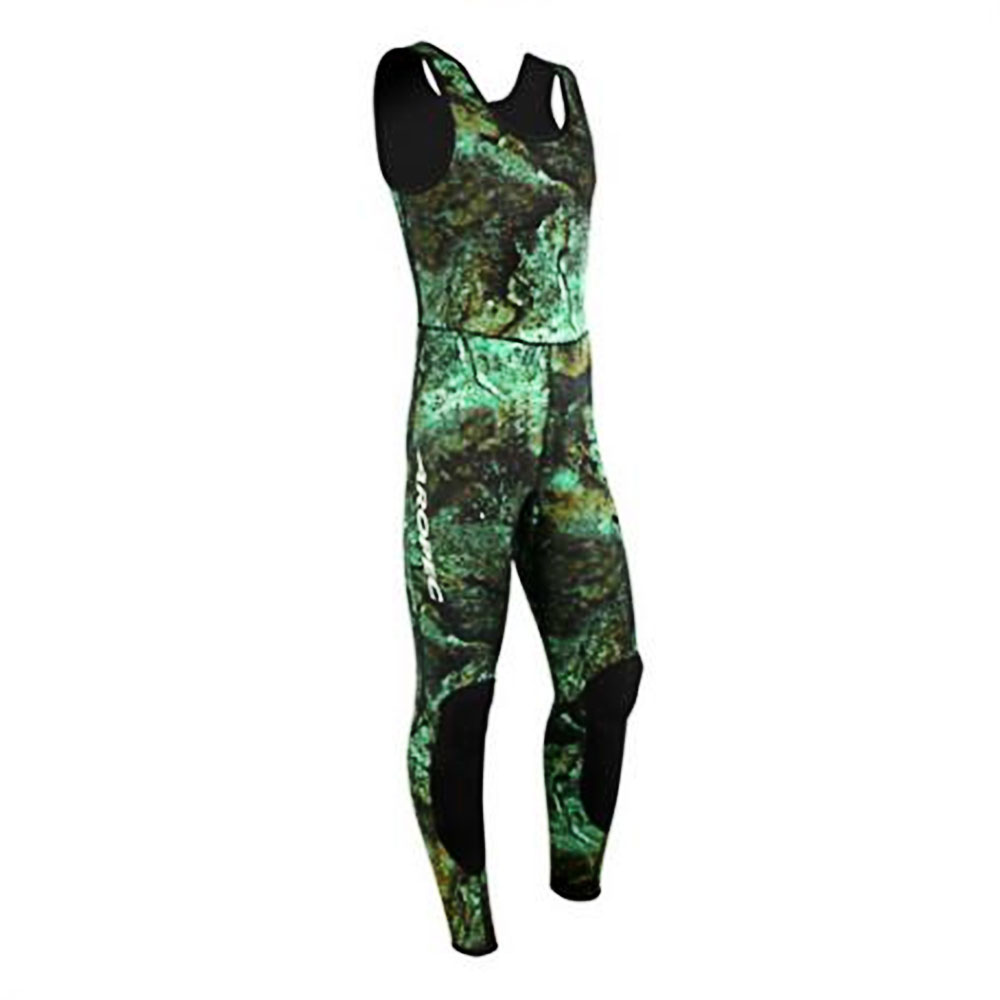 Aropec Mens Open Cell Spearfishing Wetsuit Camo Green 3mm 2pc