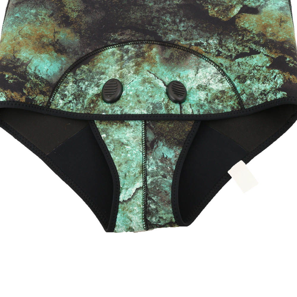 Aropec Mens Open Cell Spearfishing Wetsuit Camo Green 3mm 2pc