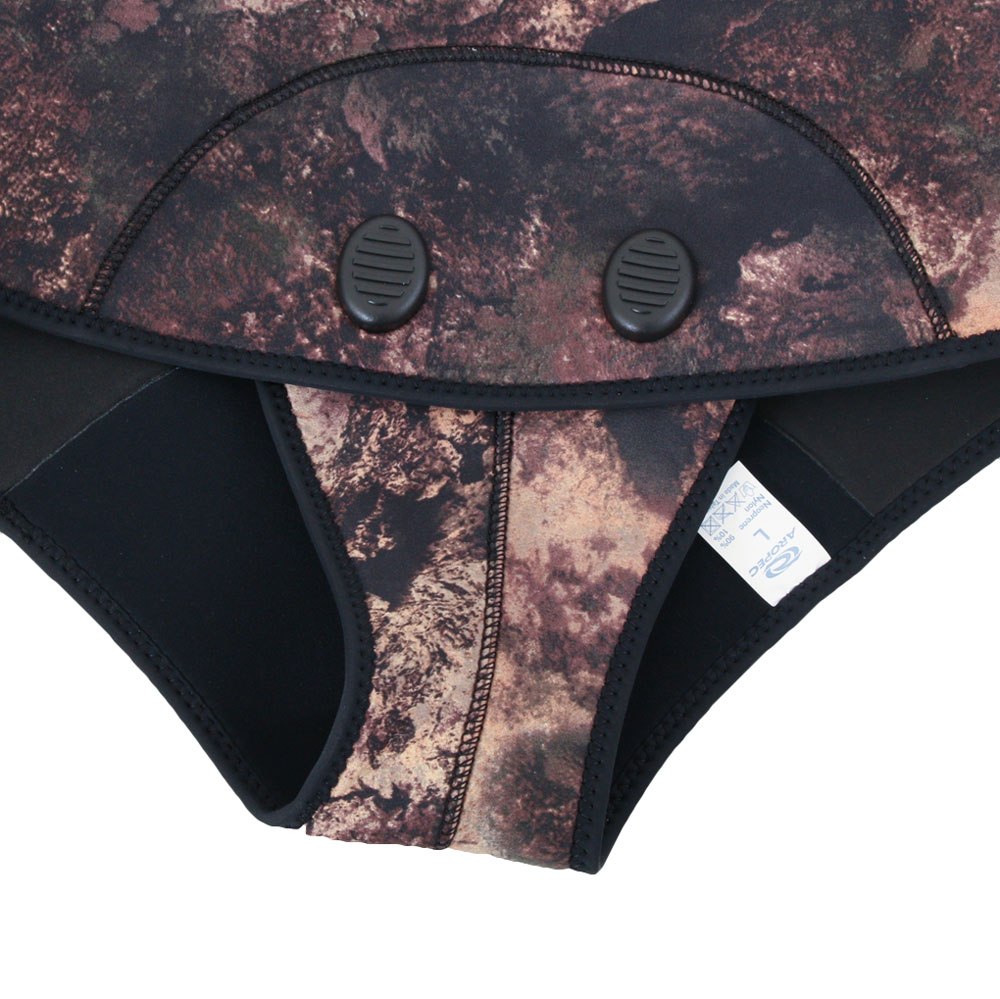 Aropec Mens Open Cell Spearfishing Wetsuit Brown Camo 3mm 2pc