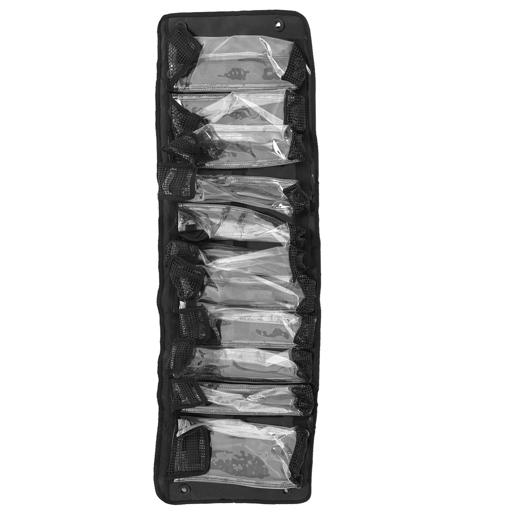 Zeets Stickbait and Popper Roll Up Tackle Bag with Velcro Removable Self Draining Pockets