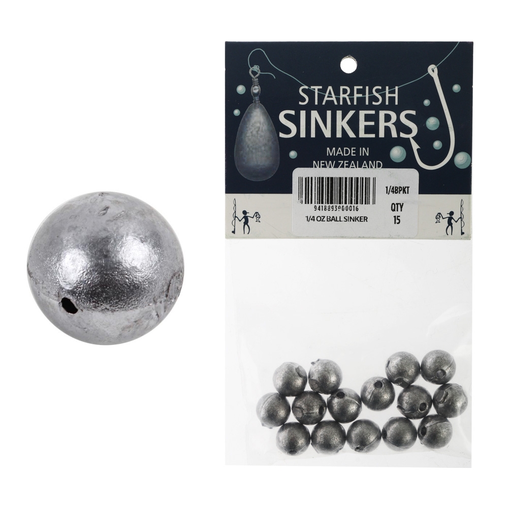 Starfish Ball Sinkers 1/4oz Qty 15
