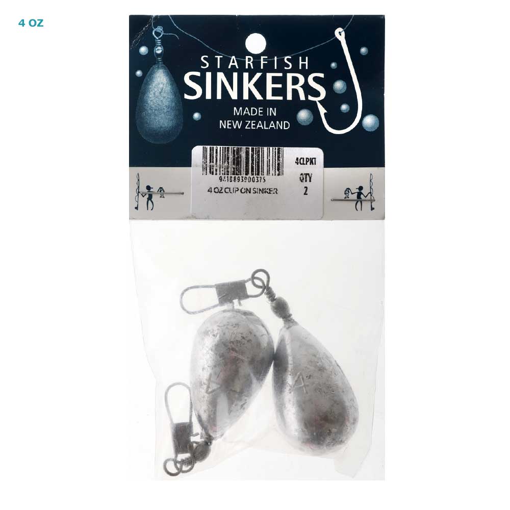 Starfish Clip-On Swivel Sinkers 4oz Qty 2