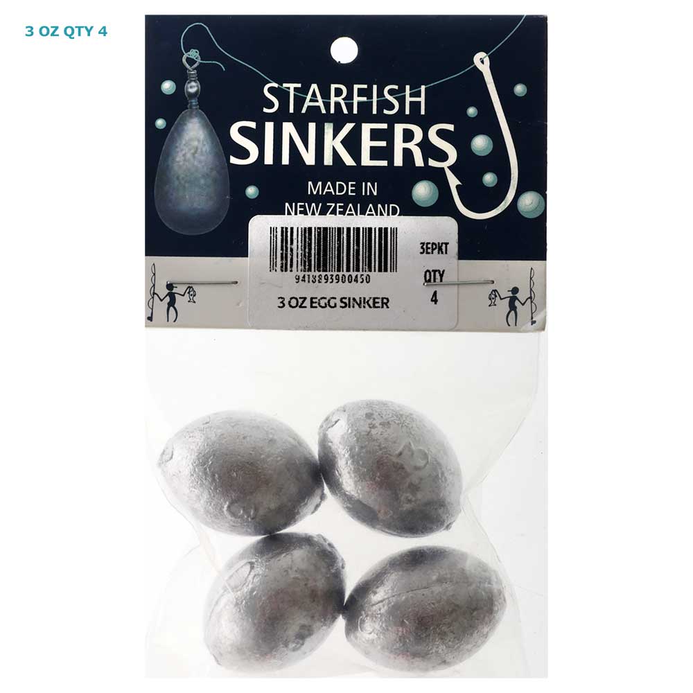 Starfish Egg Sinkers 3oz Qty 4