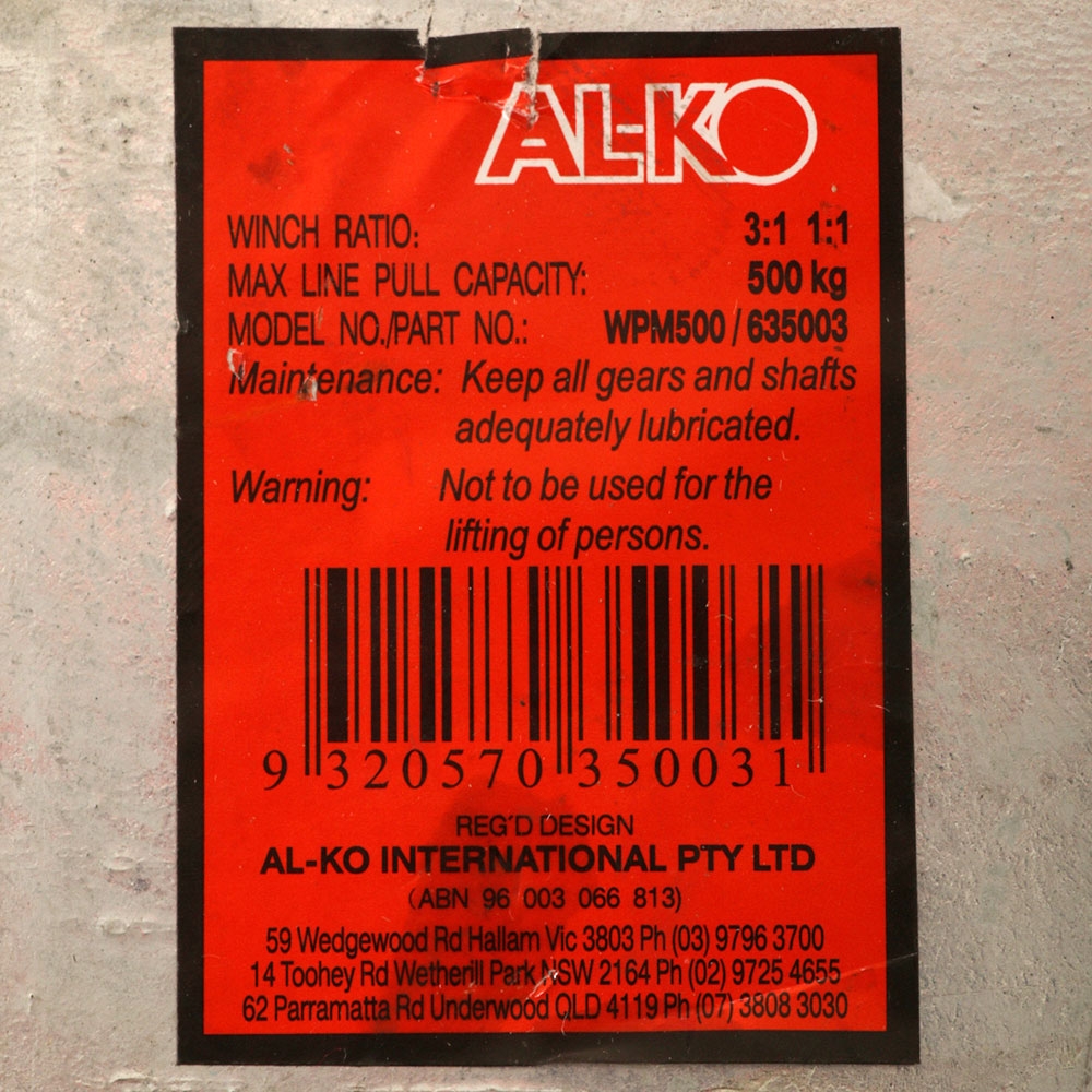 AL-KO 2-Speed Marine Trailer Winch with Cable 500kg