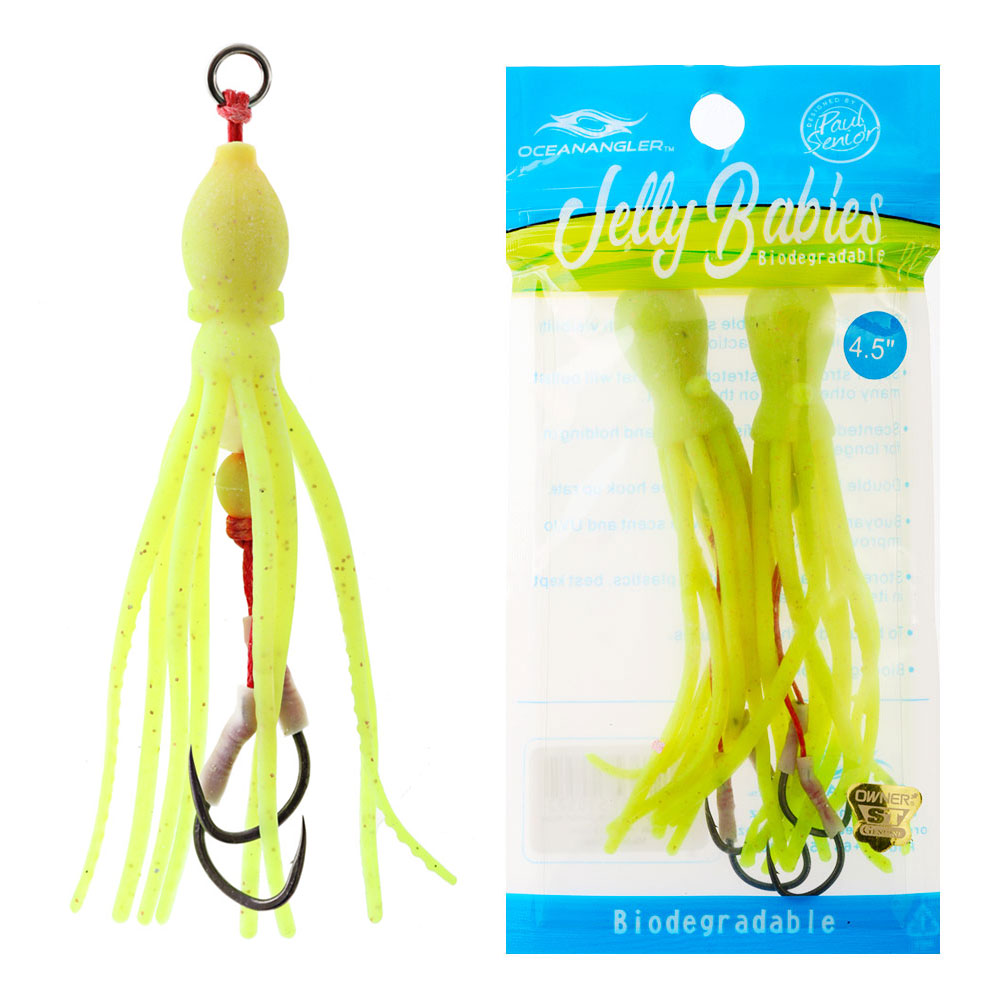 Ocean Angler Jelly Babies Assist Rig 4.5in Qty 2 Key Lime