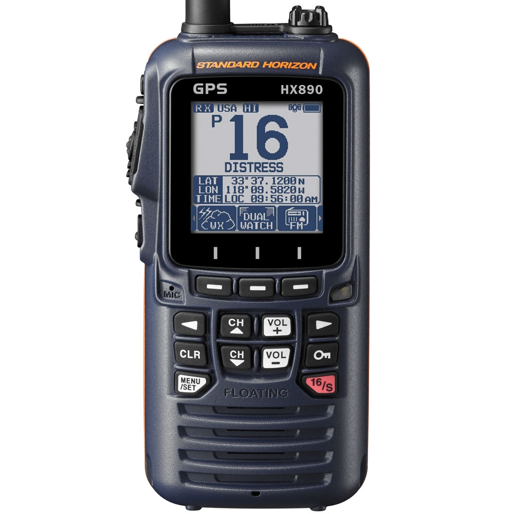 Standard Horizon HX890 Class H Floating DSC Handheld VHF/GPS Radio Navy Blue