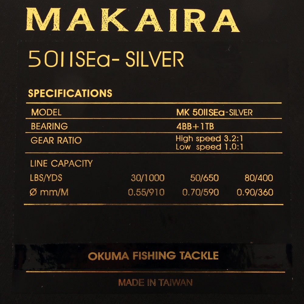 Okuma Makaira 50 2-Speed Open Top Game Reel Silver