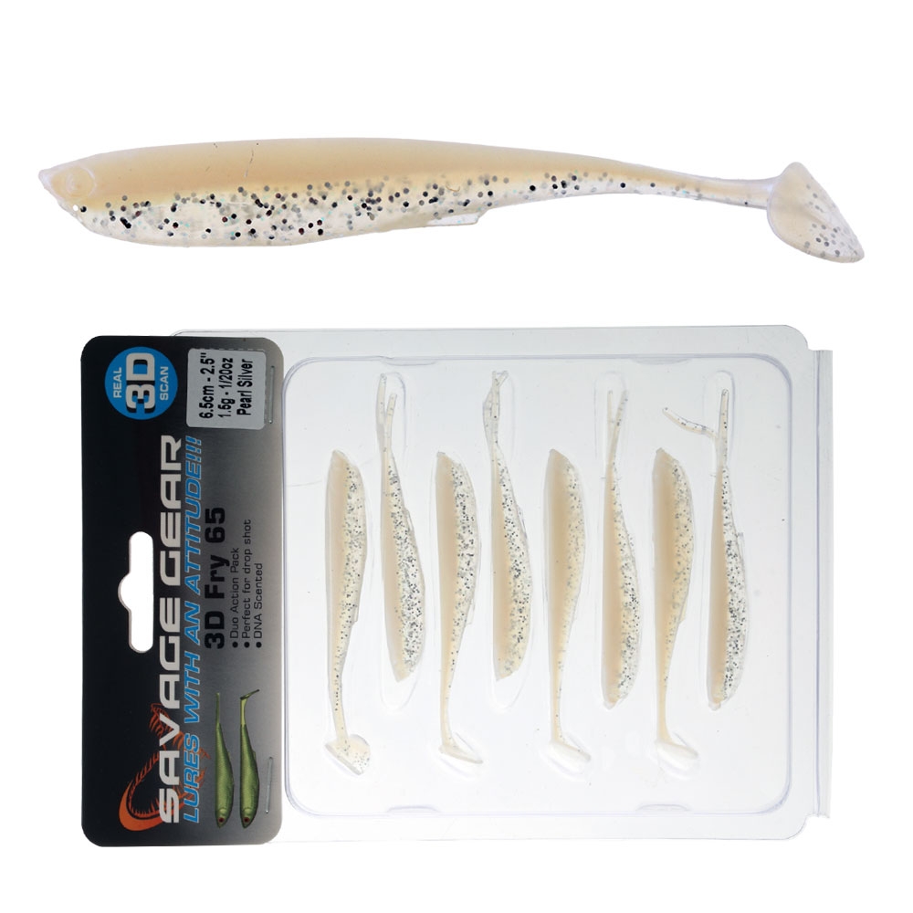 Savage Gear 3D Fry Loose Body Soft Bait Pearl Silver Qty 8