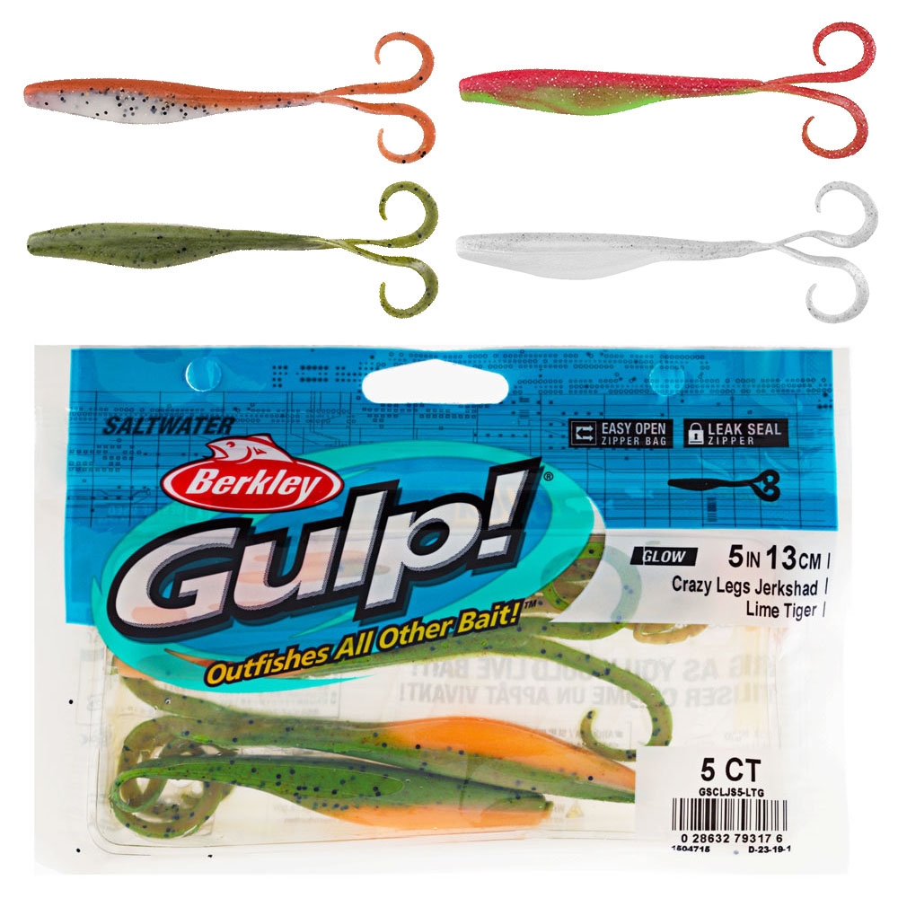 Berkley Gulp Crazy Legs Jerk Shad Soft Bait Pack 5in/13cm