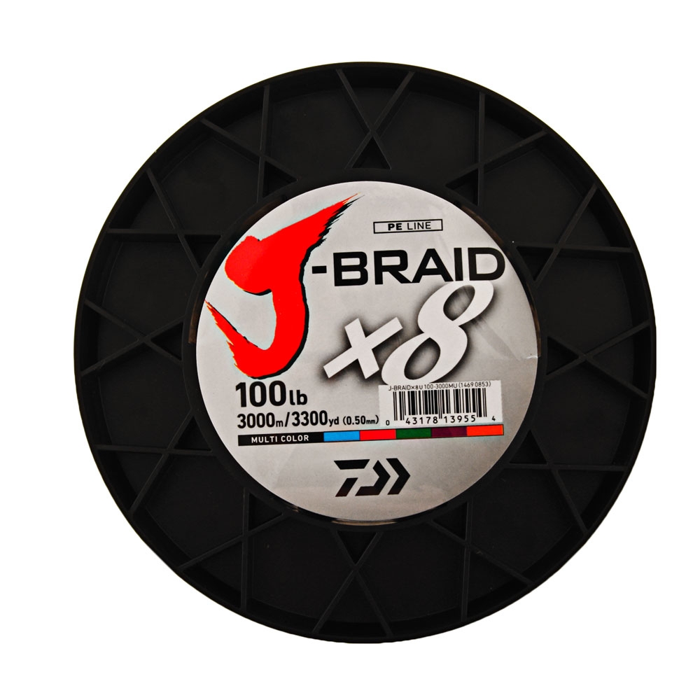 Daiwa X8 J-Braid Multi-Colour 3000m 100lb