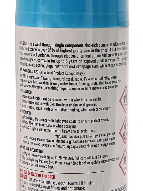 CRC Zinc It Galvanic Rust Protection Coating Aerosol 350g
