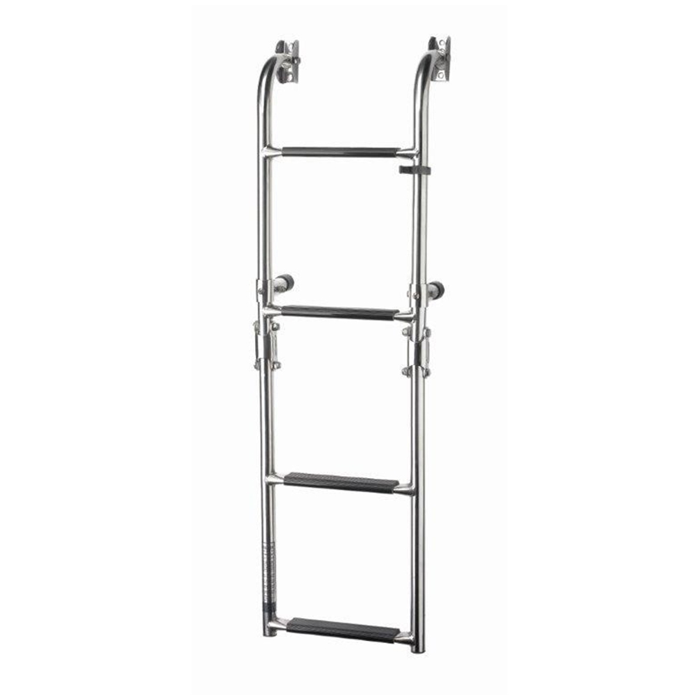 V-Quipment Stainless 4-Step Folding Boarding Ladder Transom Mount