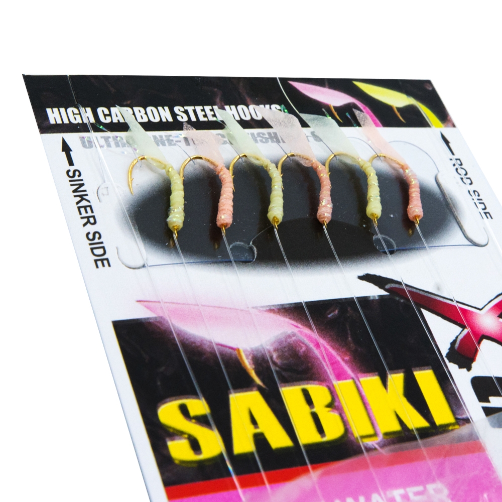 Hayabusa Xtreme Glo Shrimp Sabiki Rig Size 6