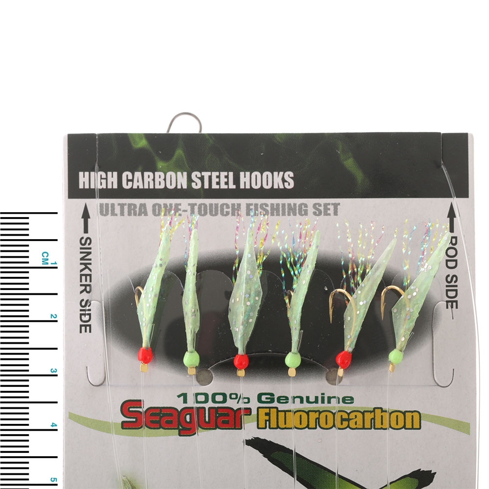 Hayabusa EX101 Xtreme-Glo Hage Green Sabiki Rig Size 10