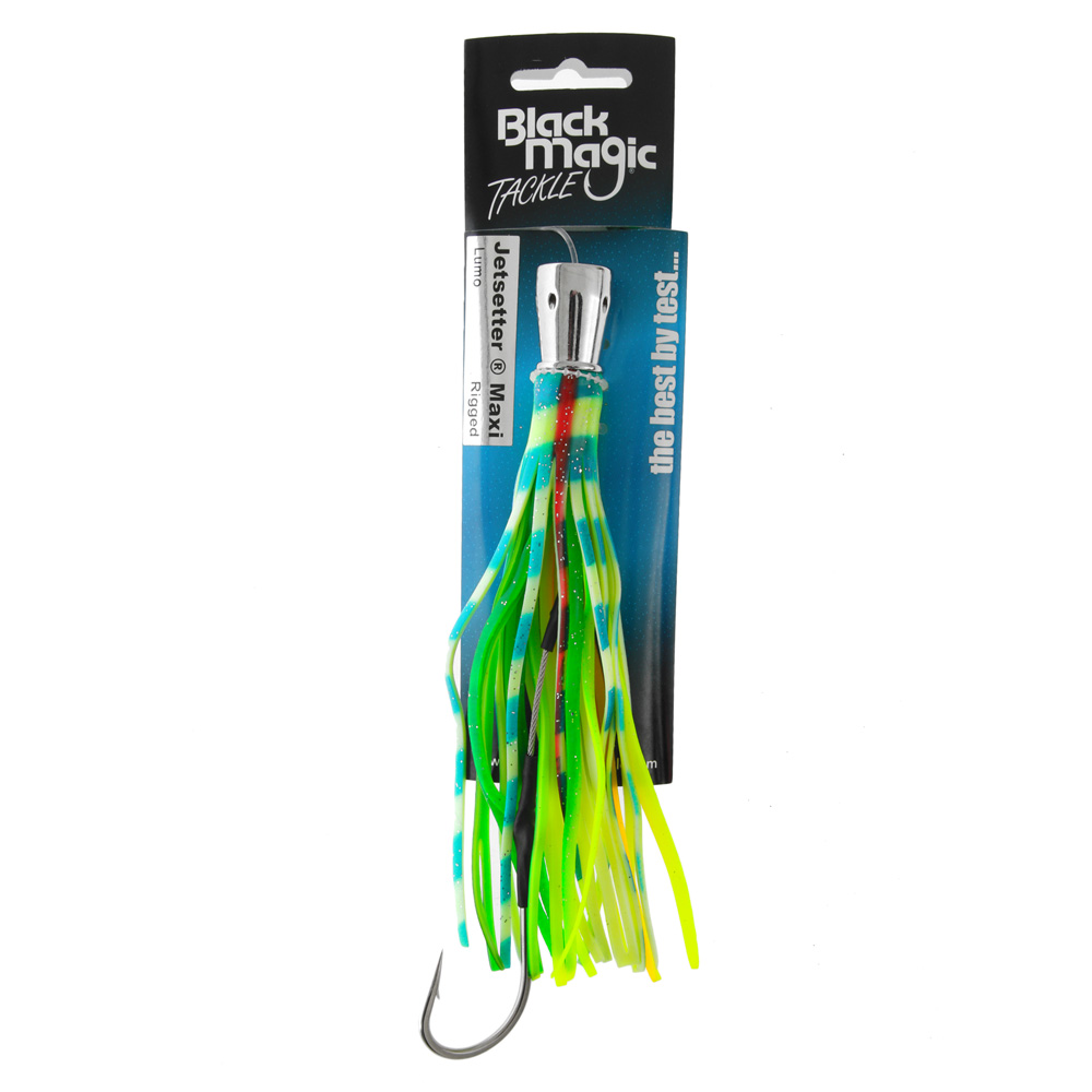 Black Magic Jetsetter Maxi Wire Rigged Game Lure 177mm 7/0 Lumo