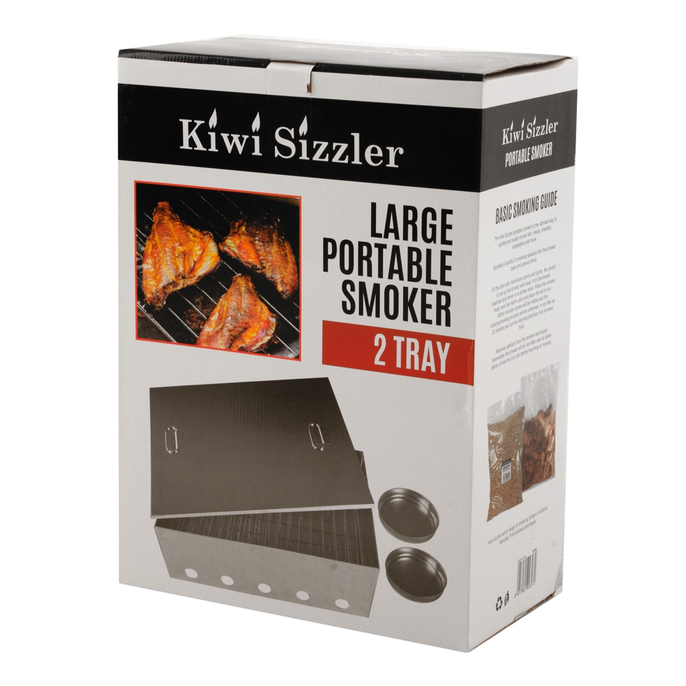 Kiwi Sizzler 2-Tray Stainless Steel Portable Smoker Large