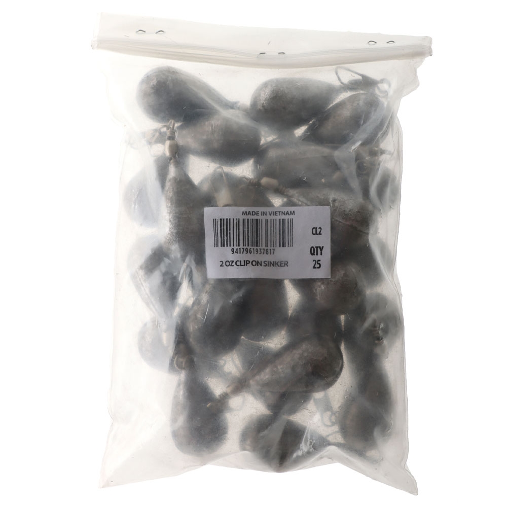 Clip-On Swivel Sinkers Bulk Pack 2oz Qty 25
