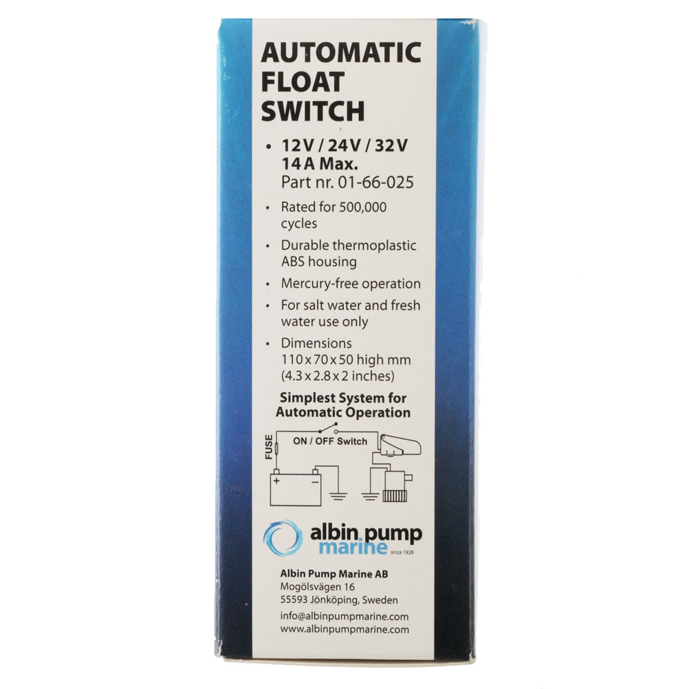 Albin Pump Marine Bilge Pump Float Switch 12/24/30V