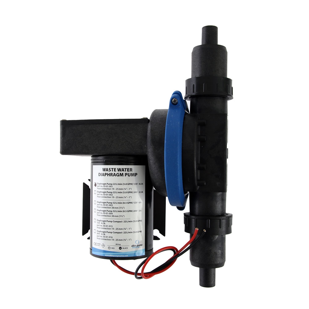 Albin Pump Marine Waste Water Diaphragm Pump 22L 12V