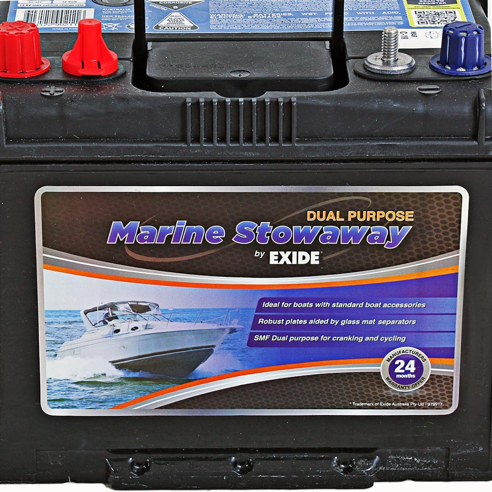 Exide MSDP24 Marine Stowaway Dual Purpose Battery 82Ah