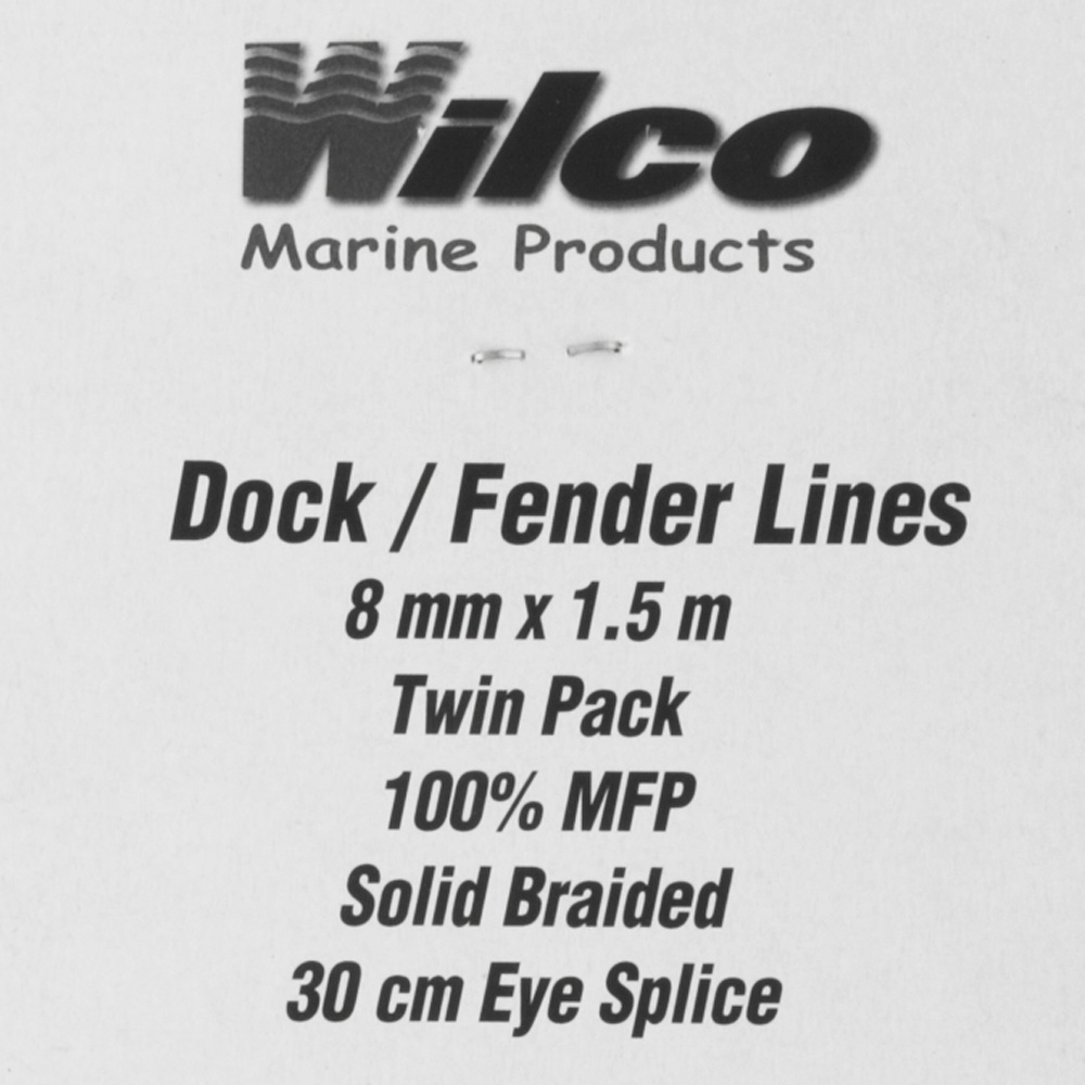 Wilco Dock/Fender Lines White 8mm x 1.5m Qty 2