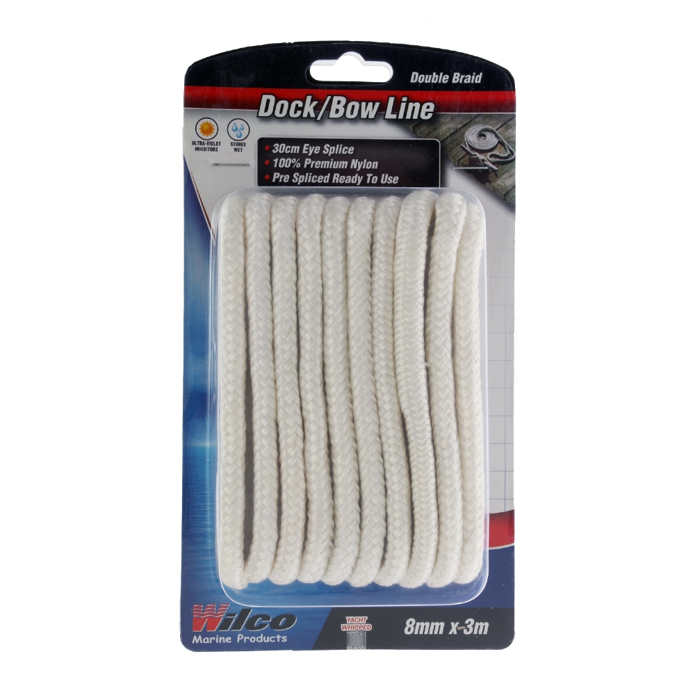 Wilco Dock/Bow Line White 8mm x 3m