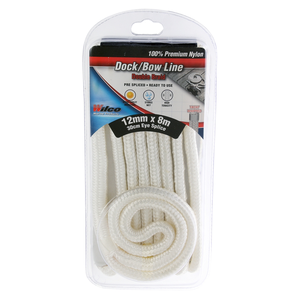 Wilco Dock/Bow Line White 12mm x 8m