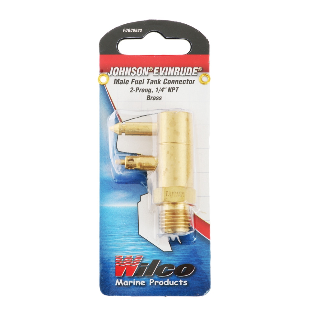 Wilco Johnson/Evinrude Fuel Tank Connector 2 Prong 1/4in Brass