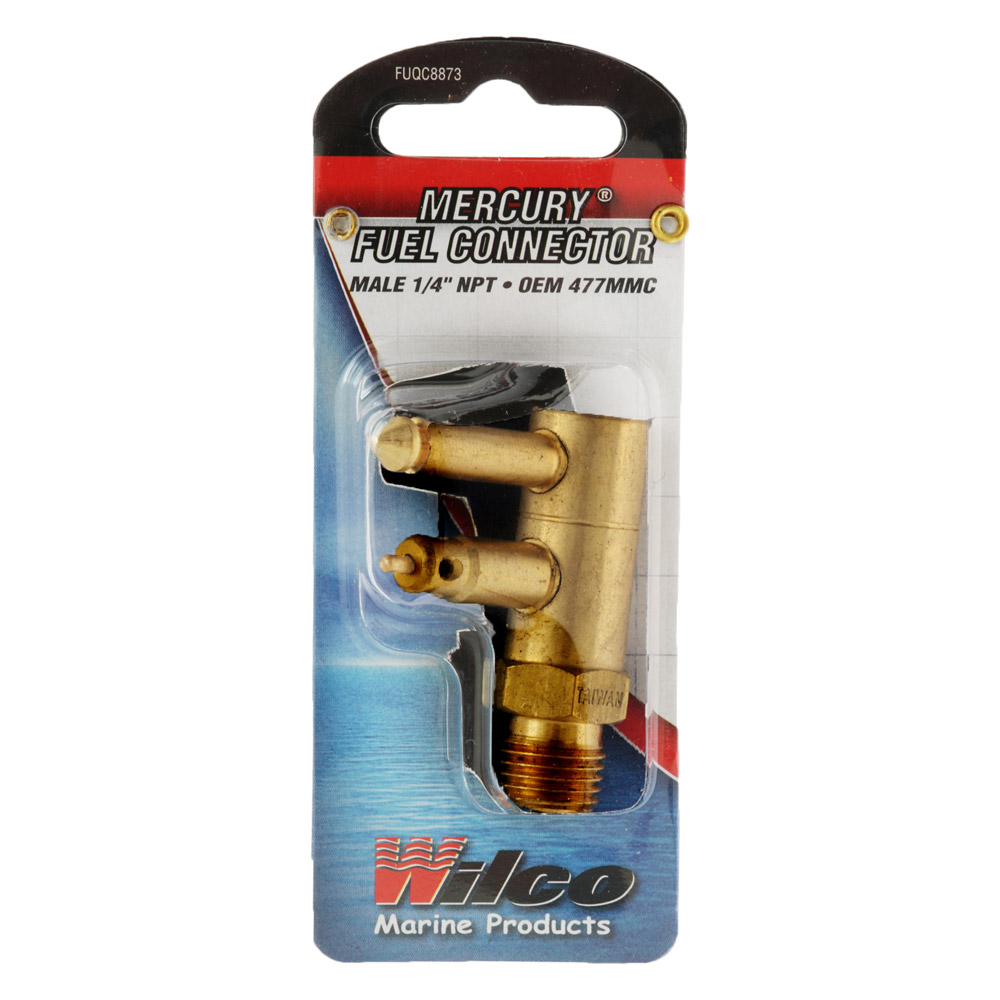 Wilco Mercury/Honda Male Fuel Tank Connector 2 Prong 1/4in Brass