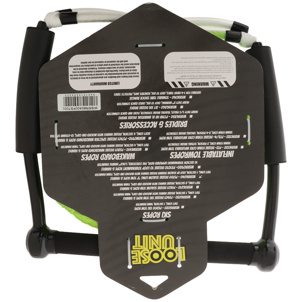 Loose Unit Deluxe 2-Section Adjustable Long V Slalom Training Rope & Handle 75ft