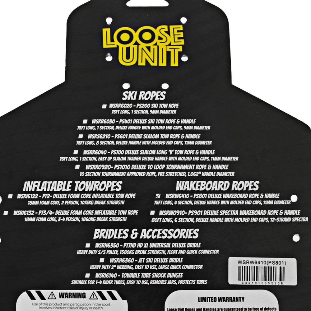 Loose Unit PS801 8 Loop Rope and Handle 75ft
