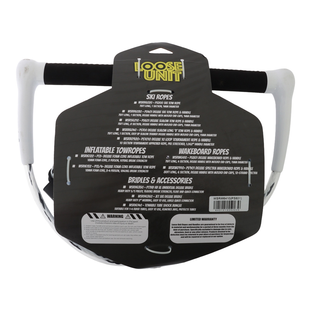 Loose Unit PS801 Waterski Rope & Handle Combo - 12in Handle 75ft Rope