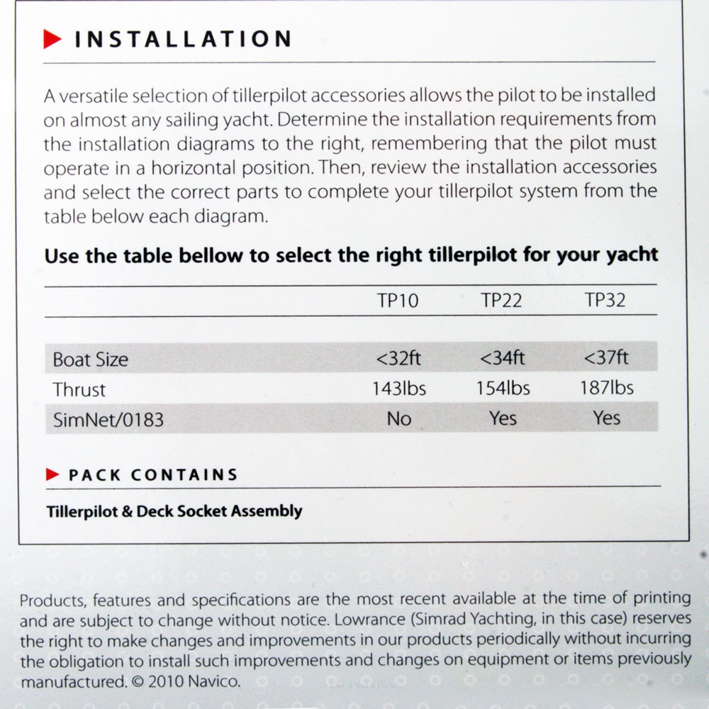 Simrad TP22 Tiller Pilot