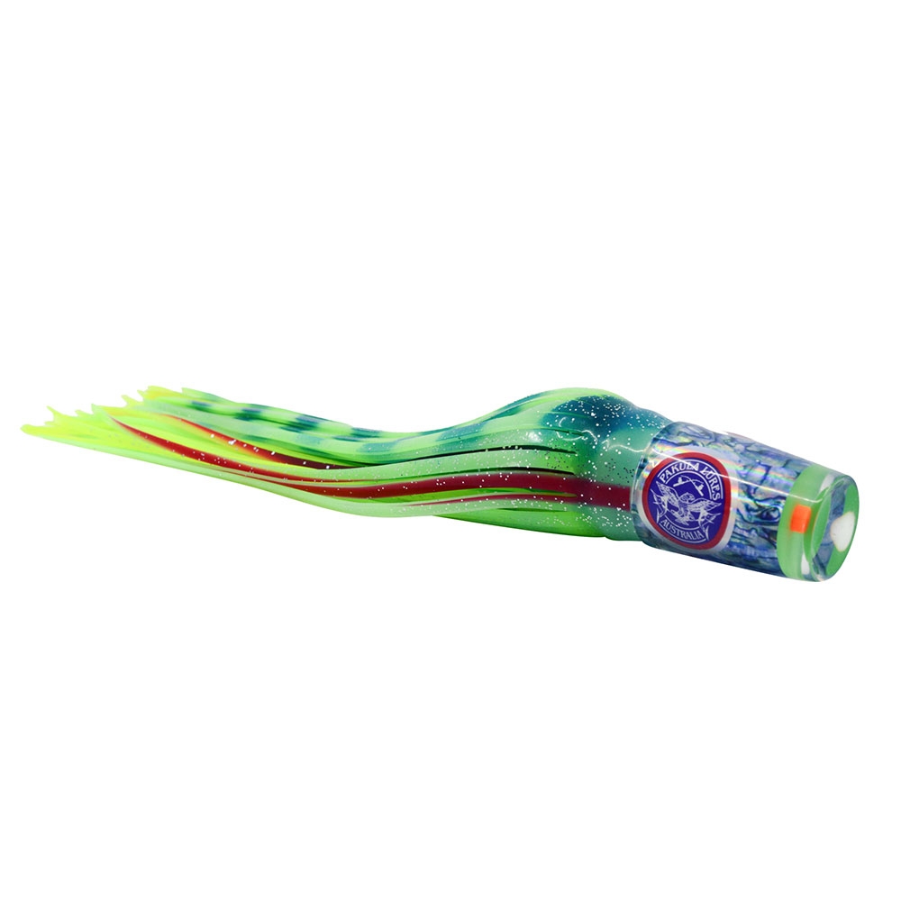 Pakula Paua Hothead Med Sprocket Game Lure 286mm Lumo Green