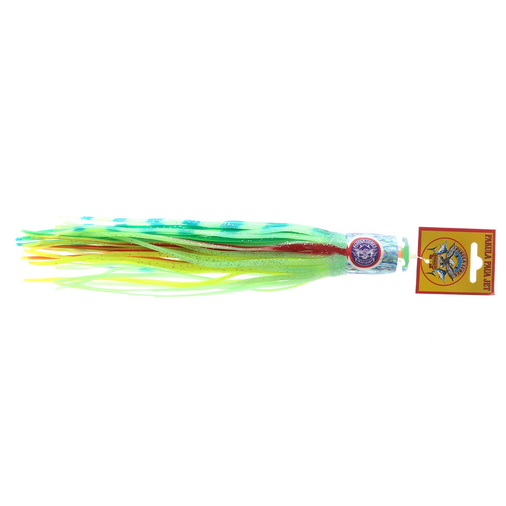 Pakula Paua Hothead Jet Med Sprocket Game Lure 286mm Lumo Green