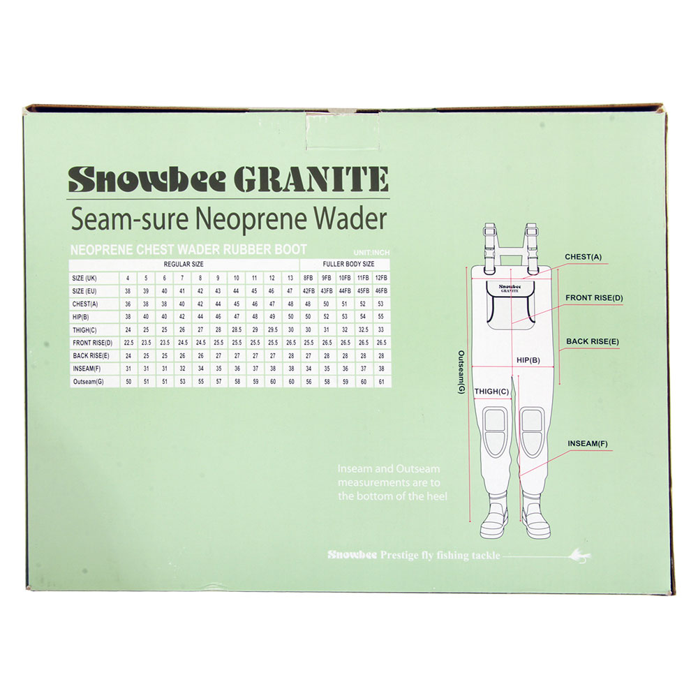 Snowbee Granite Short Leg 4mm Neoprene Chest Waders UK13 / US13.5