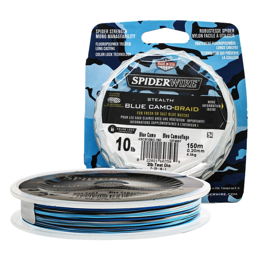 Spiderwire Stealth Blue Camo Braid 10lb 150m