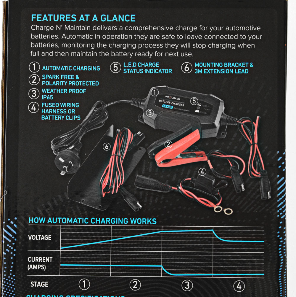 Projecta SMC150 Smart Charge 4-Stage Automatic Battery Charger 12v 1.5A