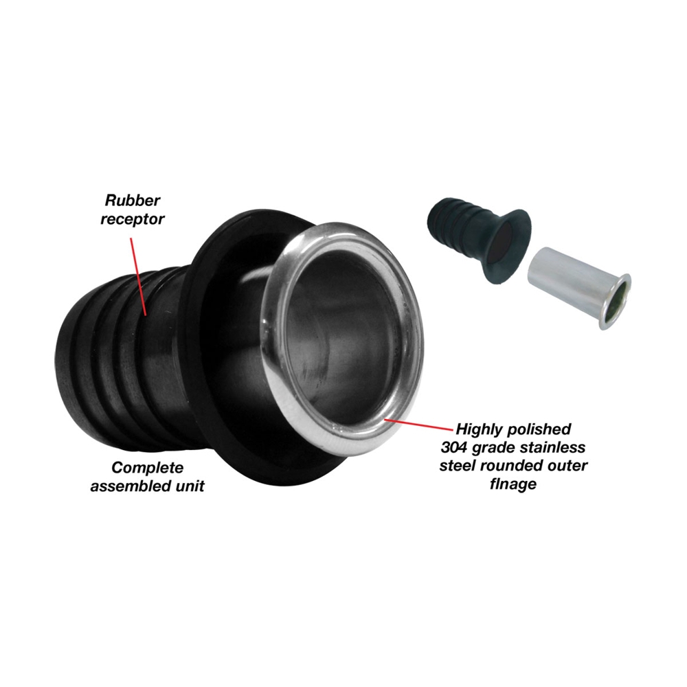 Marine Town Through Hull Mini Drain 25mm Hose Tail