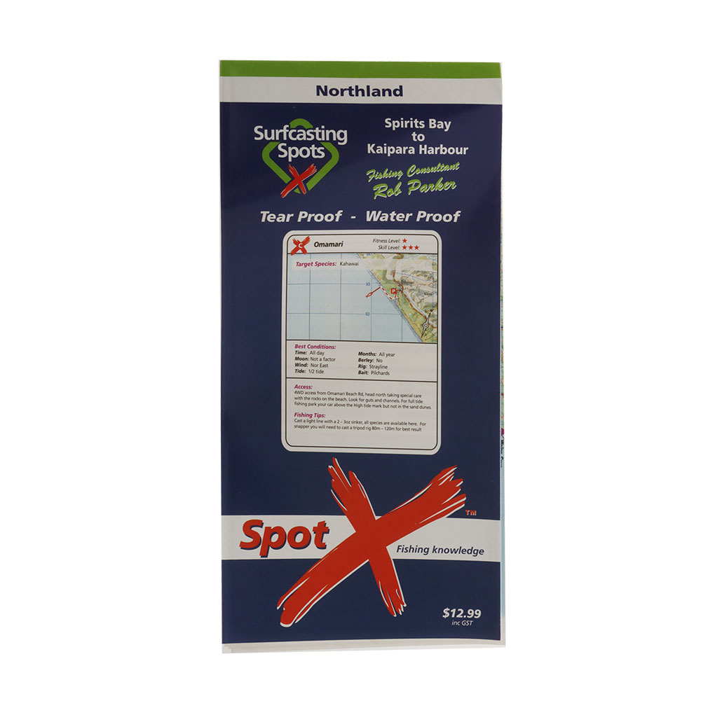 Spot X Surfcasting Map - Northland