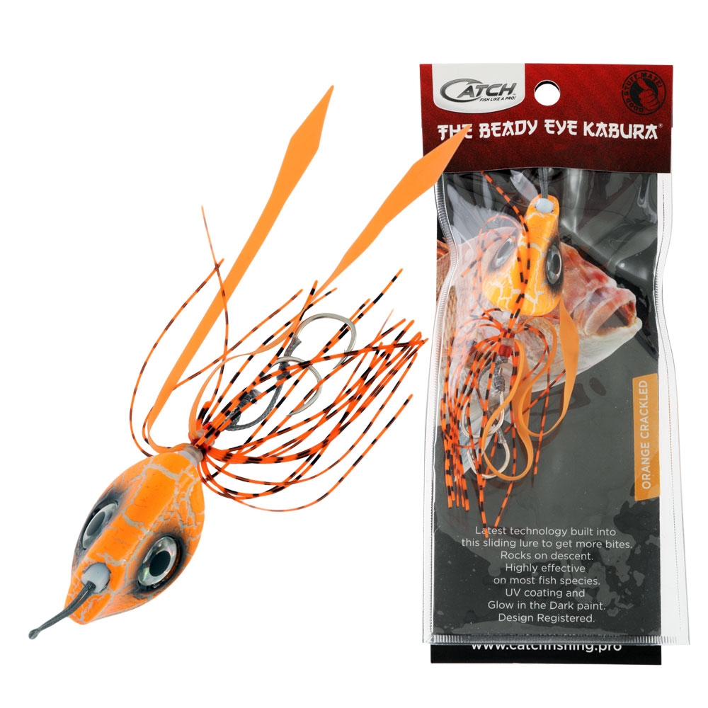 Catch Beady Eye Kabura UV and Glow Jig 80g Orange Crackle