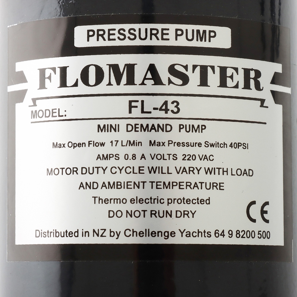 Challenger Flomaster FL-43 Water Pressure Pump 220V 17LPM 40PSI